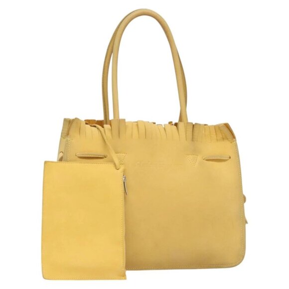Salvatore Ferragamo Tote Bag Suede Yellow Auth bs26661 - Picture 1 of 14